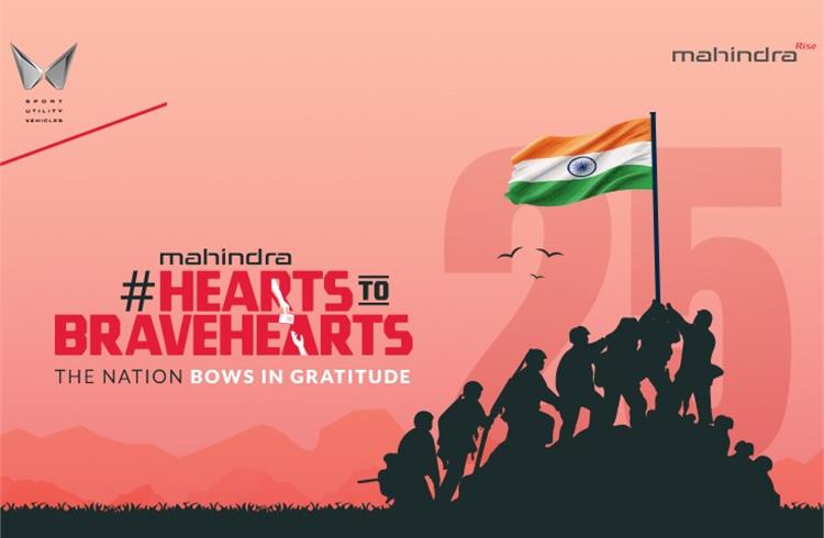 महिंद्रा ने 'Hearts to Bravehearts' पहल के साथ कारगिल विजय दिवस के 25 साल पूरे होने पर मनाएगा जश्न, 10 हजार किमी दूरी तय करेंगी एसयूवी